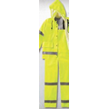 Bulwark Men's Hi-Visibility Flame-Resistant Rain Bib Overalls - Yellow/Green